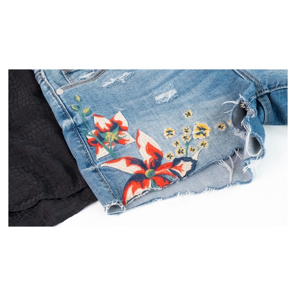 Embroidered Jean Shorts Blank NYC “Hiker Short” - Picture 2 of 2